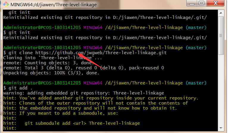 使用git将项目上传到github